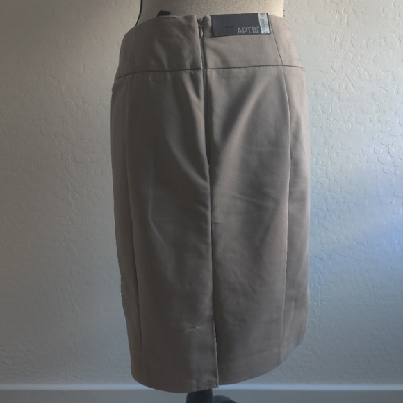 🆕 Apt 9 Tan cotton-blend work office career business casual Pencil Skirt_2 - Picture 3 of 7